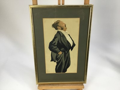 Lot 555 - Group of eight pictures, including Vanity Fair prints, 19th century prints of London, and a watercolour by Donald Wincup of a Norfolk wherry.
