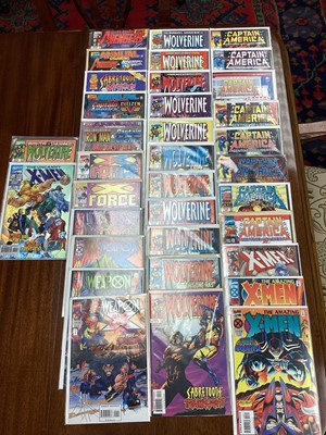 Lot 600 - Marvel Comics mostly 90s to include X-Men, Wolverine, Captain America and others. Approximately 100 Comics