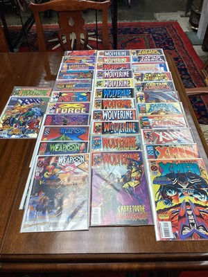 Lot 600 - Marvel Comics mostly 90s to include X-Men, Wolverine, Captain America and others. Approximately 100 Comics