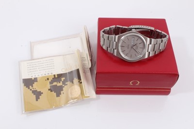Lot 222 - Omega Automatic Seamaster Cosmic 2000 stainless steel wristwatch, boxed with papers