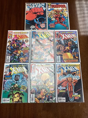 Lot 602 - Collection of Marvel comics to include 1989 No.354 Captain America, "The Hunt for Xavier" The uncanny X-Men Part 1-6, Collection of Wizard Slingers comics and others. 20 comics in total