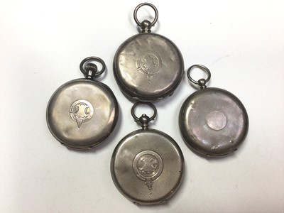Lot 31 - Four silver cased pocket watches