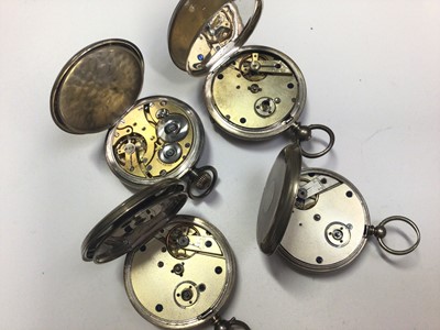 Lot 31 - Four silver cased pocket watches
