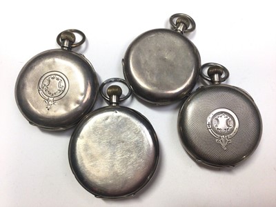 Lot 32 - Four silver cased pocket watches