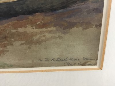 Lot 63 - Charles Collins (1867-1903) watercolour 'On the Porthead River, St. Mawes, signed, Fry Gallery label verso