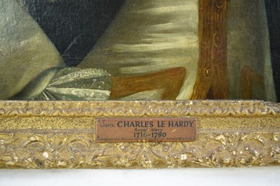 Lot 1057 - English School, circa 1740, oil on canvas, portrait of Lieut. Charles Le Hardy R.N. (1716-1780)