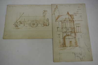 Lot 1216 - John W. Howard, mid 19th century, collection of works, including leather bound sketchbook with views of Italy, Brazil, Island of St Vincent and others, circa 1865