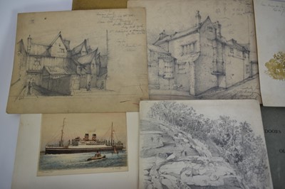 Lot 1216 - John W. Howard, mid 19th century, collection of works, including leather bound sketchbook with views of Italy, Brazil, Island of St Vincent and others, circa 1865