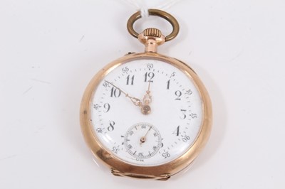 Lot 284 - 14ct gold cased fob watch
