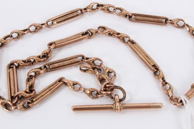 Lot 288 - Victorian 9ct rose gold watch chain/necklace