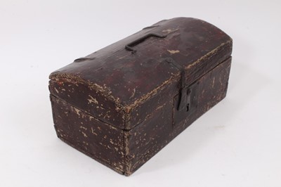 Lot 703 - 18th century painted wooden casket