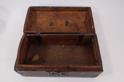 Lot 703 - 18th century painted wooden casket