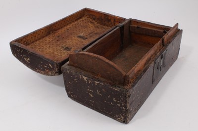 Lot 703 - 18th century painted wooden casket