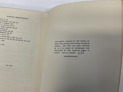 Lot 1755 - Private Press collection, including Geoffrey Keynes bibliography of William Hazlitt, Nonesuch 1931, numbered 633/750, together with George Moore - A Communication to my friends, Nonesuch 1933, numb...