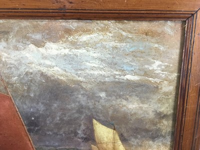 Lot 33 - English school, oil on board - racing yachts, 36cm x 25cm in wooden frame, 44cm x 34cm overall