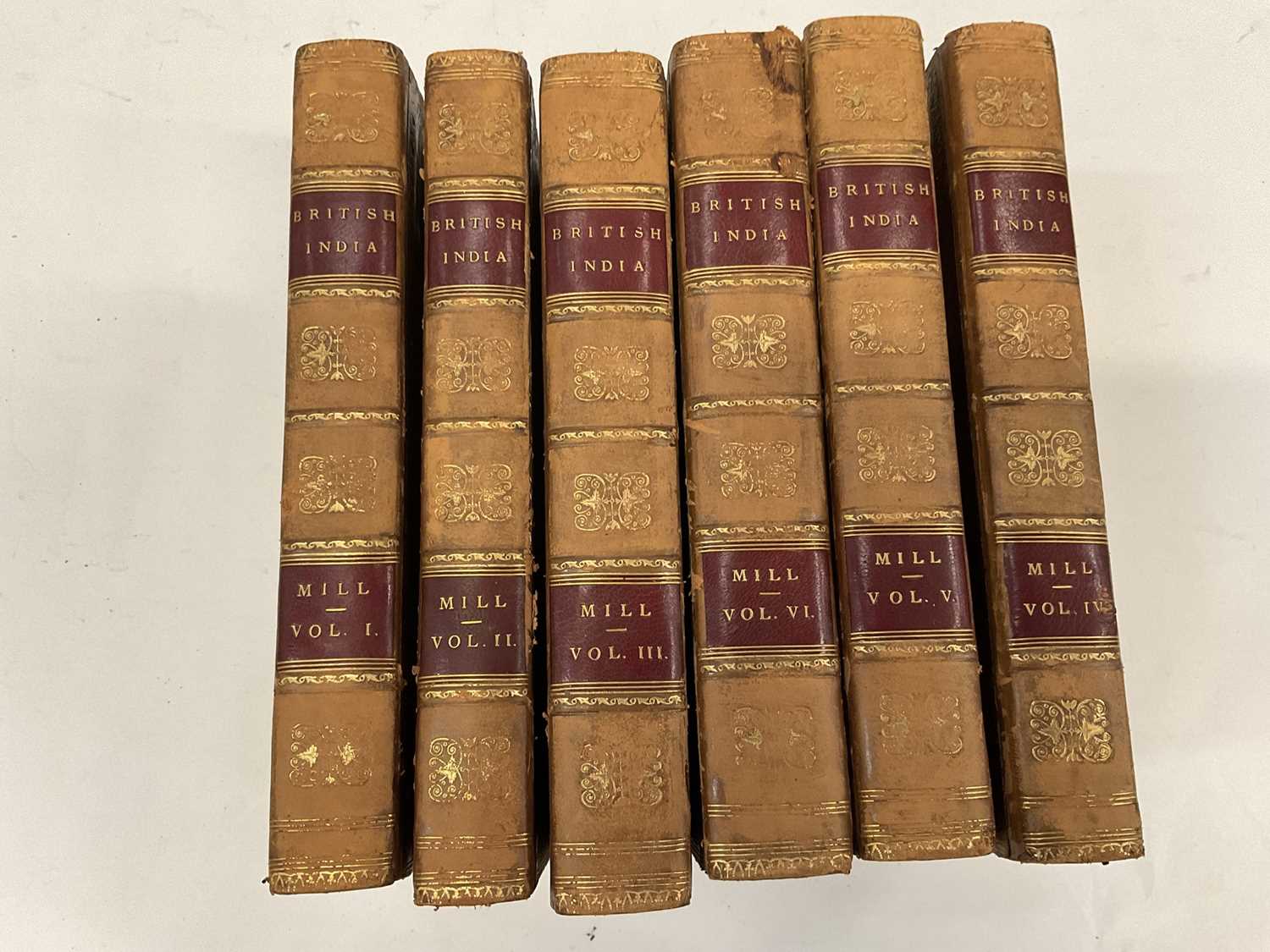 Lot 1724 - James Mill - The History of British India, 6 vols, vol 1 with folding engraved map, full calf, 1820 second edition