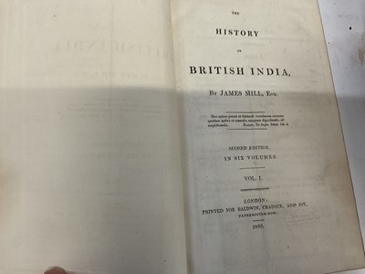 Lot 1724 - James Mill - The History of British India, 6 vols, vol 1 with folding engraved map, full calf, 1820 second edition