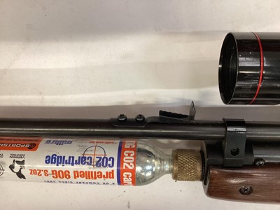Lot 1010 - SMC CO2 powered .22 air rifle with scope