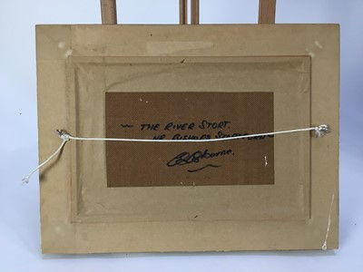 Lot 108 - Christopher Osborne (b.1947), oil on board - ‘On the River Stort’ near Bishops Stortford, signed, 19cm x 29cm, framed