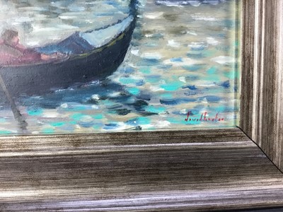 Lot 107 - David Baxter (b.1942) oil on board - The Grand Canal Venice, signed, 24cm x 29cm, framed