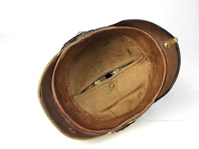 Lot 729 - First World War Imperial German Prussian Officer’s Picklehaube with gilt metal fittings, Prussian eagle plate to front and spike with circular base, brown leather head band and cotton lining to int...