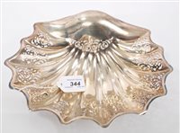 Lot 344 - Late Victorian Silverer shell dish with...