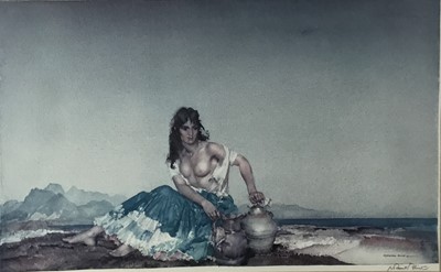Lot 86 - William Russell Flint (1880-1969) pencil signed print of Sarah, framed and glazed, 90cm x 68cm overall