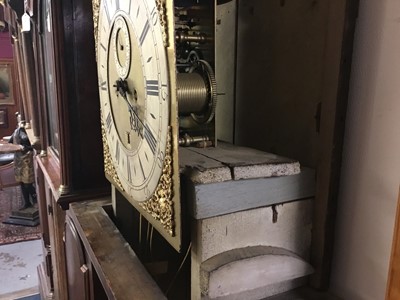 Lot 674 - 18th century longcase clock by Thomas Moore Ipswich in faux tortoiseshell and chinoiserie decorated case.