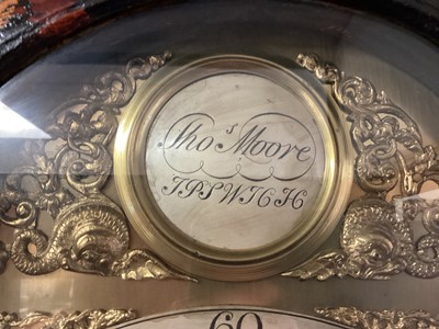 Lot 674 - 18th century longcase clock by Thomas Moore Ipswich in faux tortoiseshell and chinoiserie decorated case.