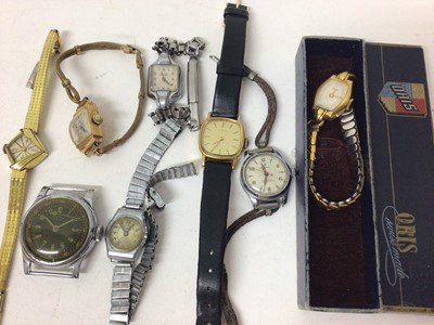 Lot 307 - Small collection of 1960s ladies wristwatches including 18ct gold cased Ancre watch on plated bracelet (8)