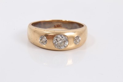 Lot 119 - Victorian 18ct gold diamond three stone gypsy ring