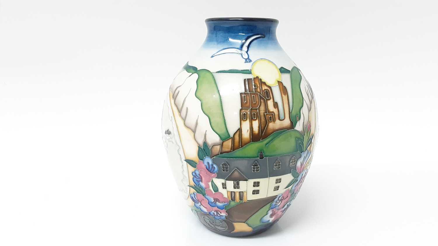 Lot 1336 - Moorcroft limited edition vase - 'A Walk Through Time', 3/8 no.64 of 100. Circa 2012