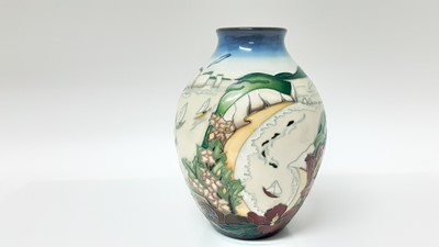 Lot 1336 - Moorcroft limited edition vase - 'A Walk Through Time', 3/8 no.64 of 100. Circa 2012