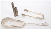 Lot 341 - Pair Victorian Silverer sugar tongs (London...