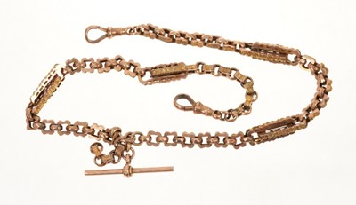 Lot 479 - Victorian 9ct rose gold fancy link watch chain