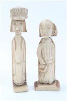 Lot 725 - Two antique ivory Carsvings of European...