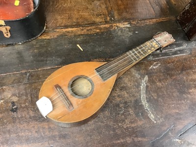 Lot 2270 - Students violin, two zithers, tambourine and other instruments