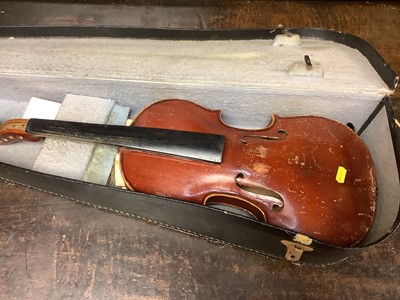 Lot 2270 - Students violin, two zithers, tambourine and other instruments