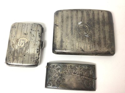 Lot 133 - Two silver cigarette cases and a silver card holder (3)