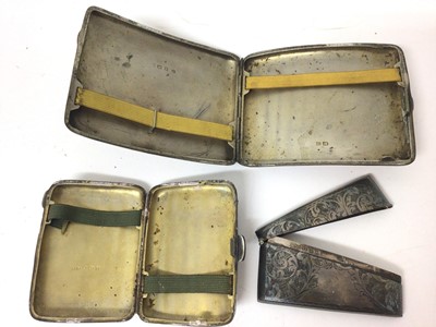 Lot 133 - Two silver cigarette cases and a silver card holder (3)