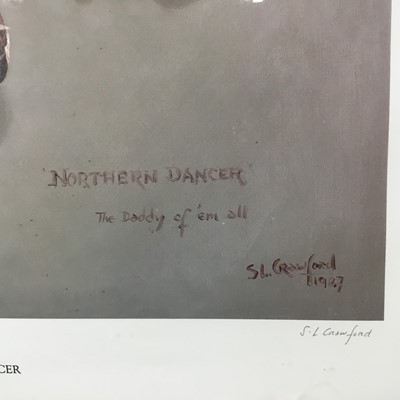 Lot 398 - Susan Crawford signed limited edition print - Northern Dancer, 226/250, printed 1987, in glazed frame