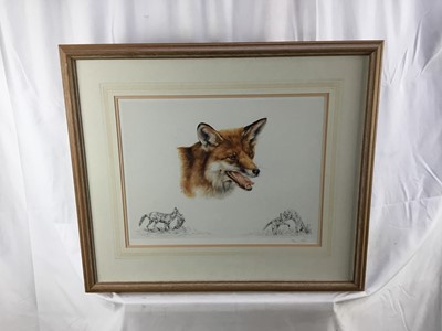 Lot 164 - A. Seward, signed limited edition print - Foxes, 63/300, in glazed frame