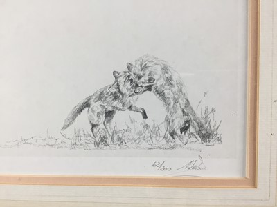 Lot 611 - A. Seward, signed limited edition print - Foxes, 63/300, in glazed frame