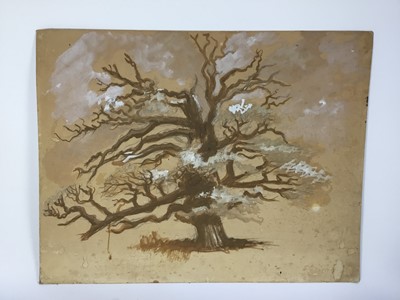 Lot 96 - Gordon Bradshaw b.1931 watercolour on card - ‘The Old Oak Tree Woodside Glen, 1962’,  monogrammed titled and signed verso