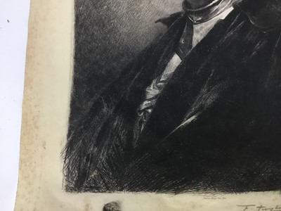 Lot 102 - Charles Waltner (French, 1846-1925) large pencil signed etching of a Gentleman