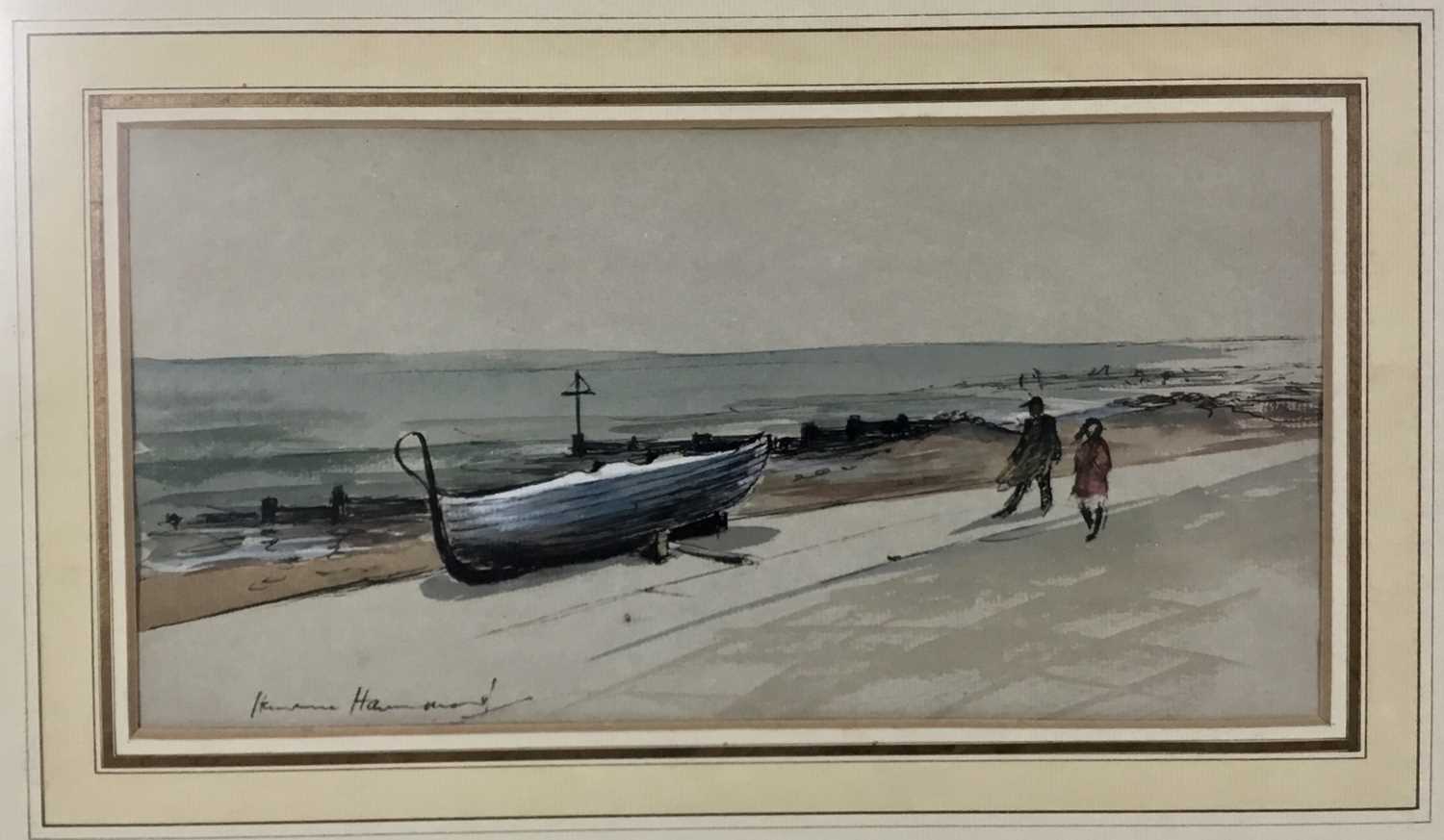 Lot 93 - Hermione Hammond 1910-2005 watercolour - beach scene, signed