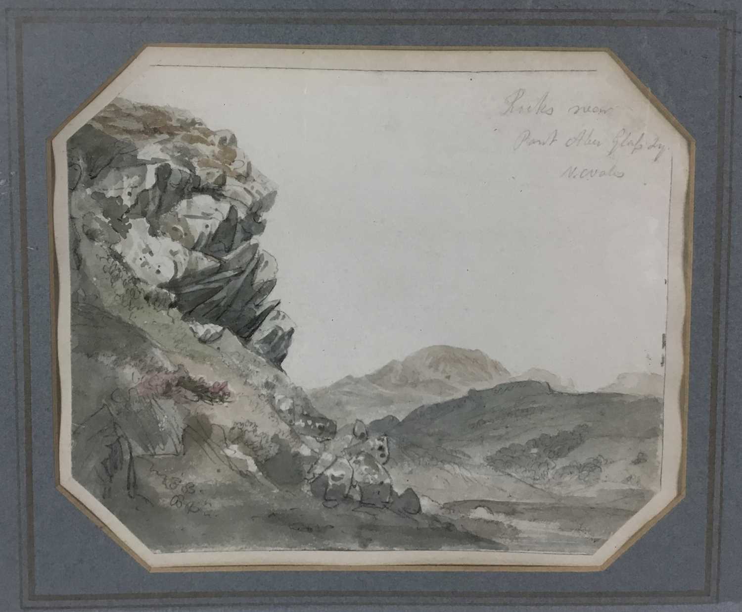Lot 92 - Henry Bryan Ziegler (1793-1874) watercolour - rocks North Wales