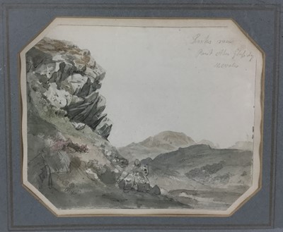 Lot 222 - Henry Bryan Ziegler (1793-1874) watercolour - rocks North Wales