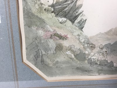 Lot 92 - Henry Bryan Ziegler (1793-1874) watercolour - rocks North Wales