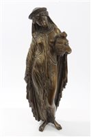 Lot 711 - 19th century bronze classical female figure -...